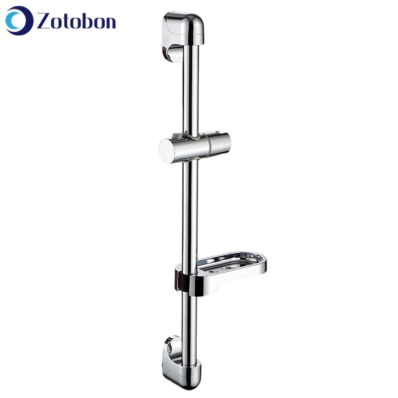 Stainless Steel Shower Sliding Bar Wall Mounted Shower Bar Bathroom Adjustable Lifting Slide Rail Sets: Default Title
