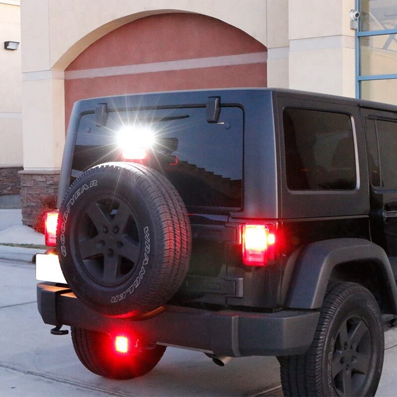 Red 15 LED 2 inch Trailer Truck Hitch Tow Haul Receiver Cover Brake Light with Pin 12V