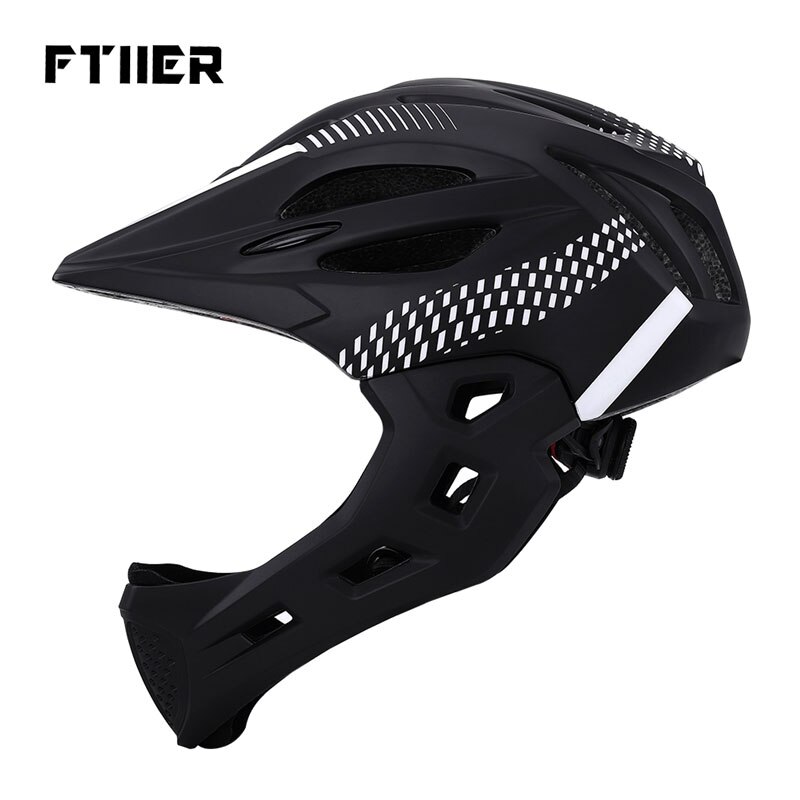 Casque de cyclisme pour enfants, intégral du visage, amovible, pour vtt, descente, équipement de sécurité: black white