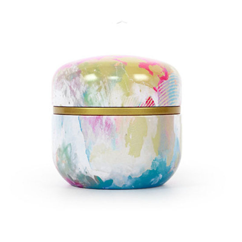 Japanse Stijl Bloem Rose Thee Box Ronde Vorm Blik Opbergdoos Candy Cookie Container Thee Jar Blikjes Case: D