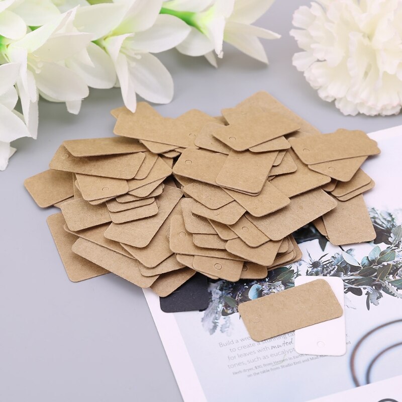 Étiquettes Vintage en papier Kraft pour , étiquettes à suspendre pour bijoux, décor artisanal, 100 pièces