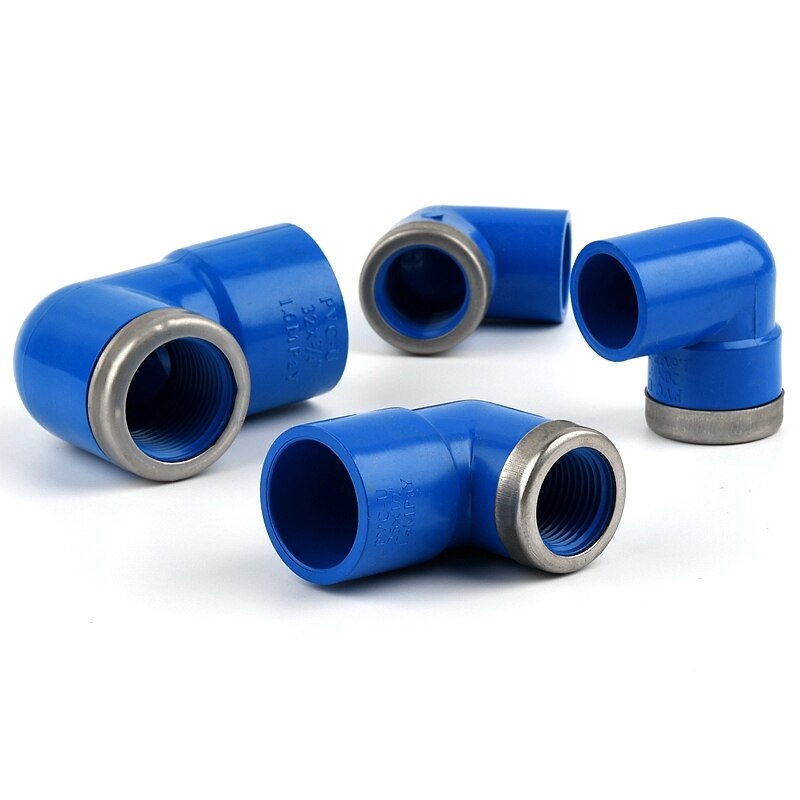 1~5Pc Blue Female Thread 90 Degree Elbow Joint Aquarium Fish Tank PVC Pipe Connector Garden Home Water Tube Adapter