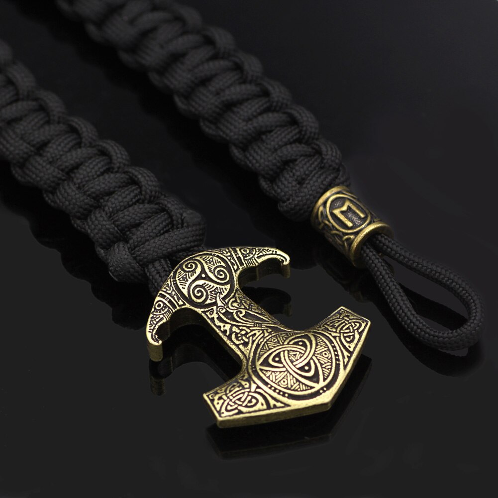 Männer Viking Talisman Thor Hammer Amulett Hammer Odin Raven Symbol Knoten Armband