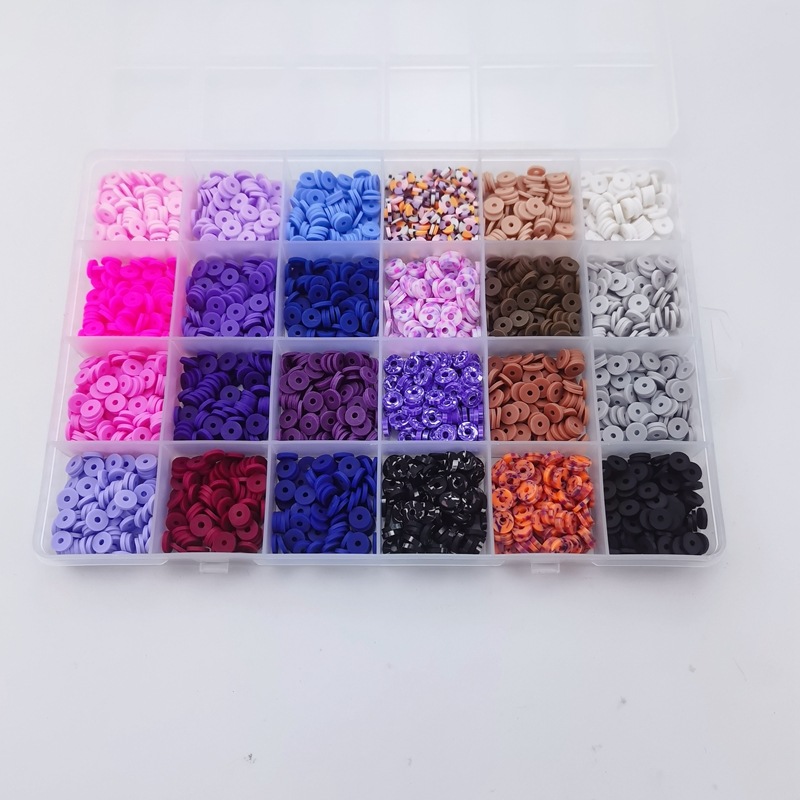 4800 unids/lote 6mm Kit de cuentas de arcilla polimérica redondas planas coloridas Diy para cuentas de arcilla Kit de fabricación de pulseras caja de juego de cuentas