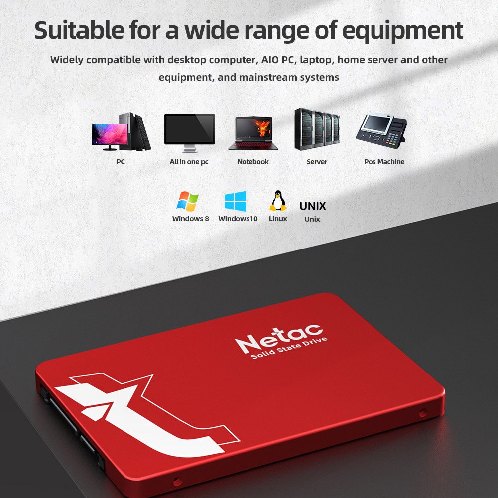 Netac ssd 240gb 128gb solid state disk hard drive 256gb hard drive hdd 2,5 512gb 1tb 2tb ssd sata for pc computer