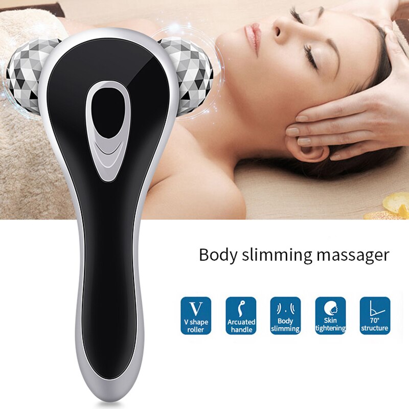 Electric Massage Roller USB Charging Face Lifting Skin Tightening Roller Body Slimming Massager Three Levels Sonic Vibration