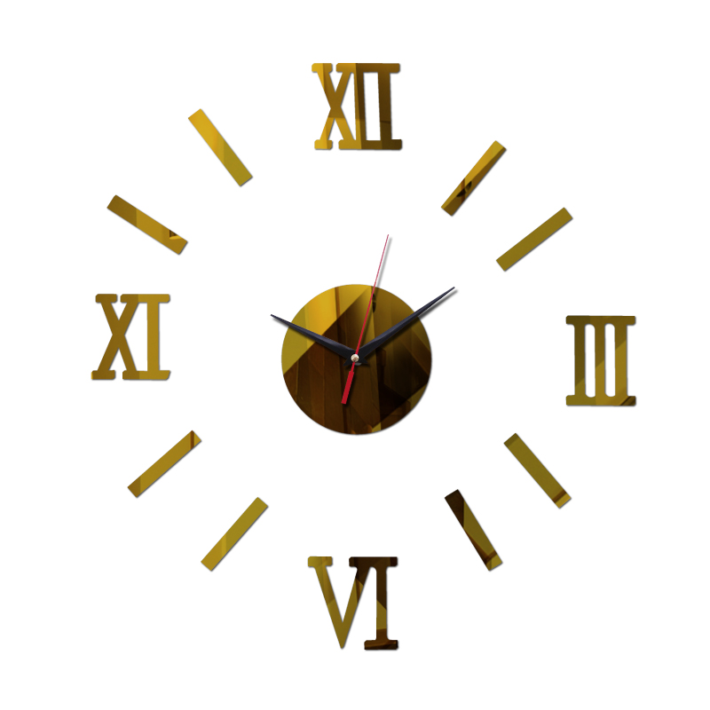 quartz watch wall clock modern diy acrylic mirror clocks Europe reloj de pared large decorative