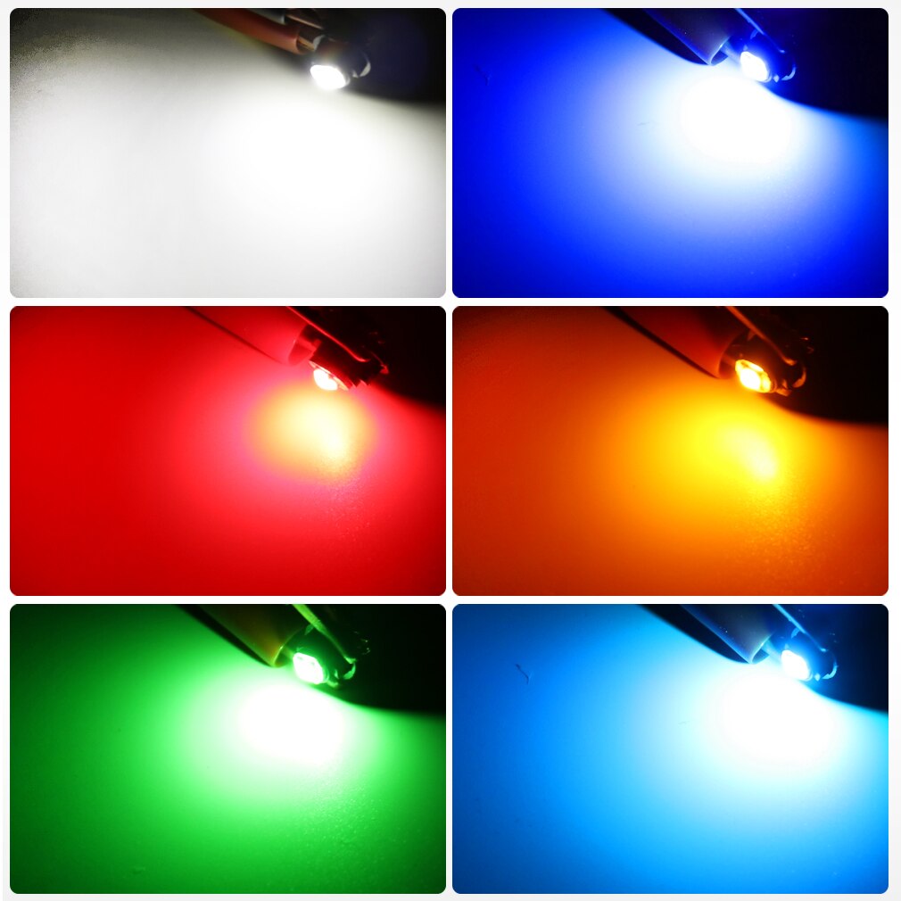 Bombilla Led Canbus superbrillante para Interior de coche, tablero de instrumentos de calentamiento para luz indicadora, 12V, T3 T4.2 T4.7, 10 piezas