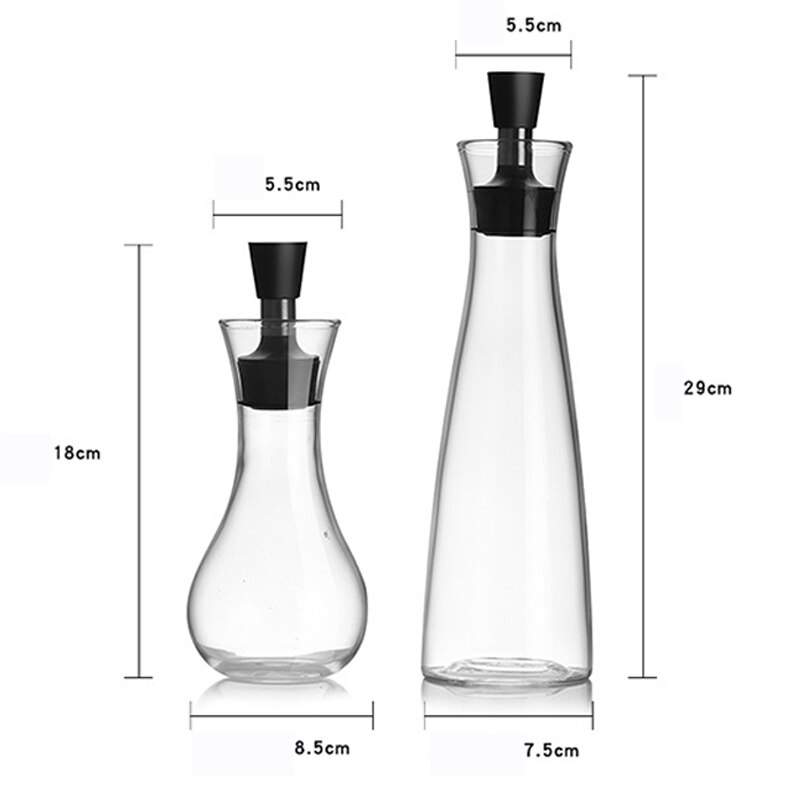 Glaskruetolja flaskor hällpip karaff olja vinäger dispenser flaska sås behållare köksredskap 250/500ml