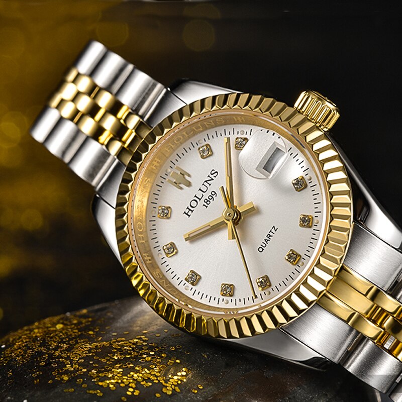Holuns Women Watches Ladies Watch Top Brand Luxury Gold Role Classic Female Quartz Watch Diamond Waterproof Relogio Feminino