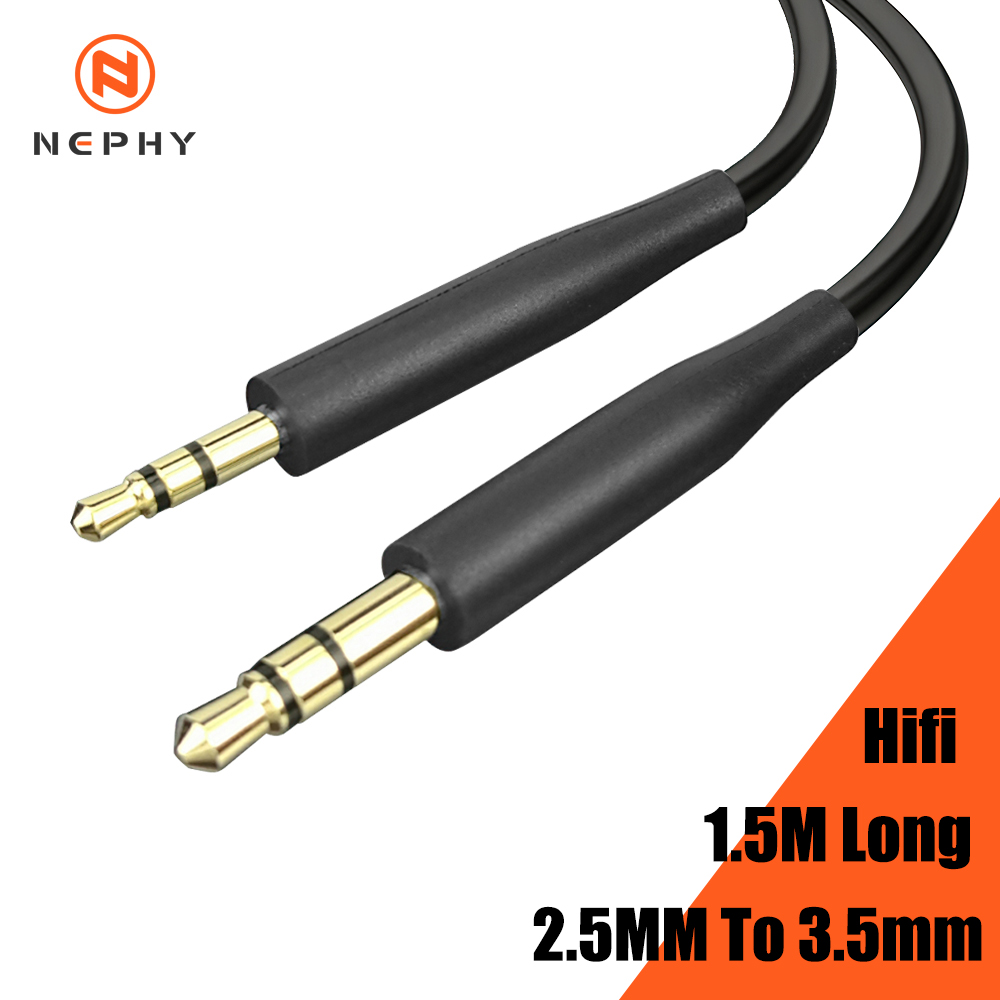 Cable de Audio HIFI Jack de 2,5mm a 3,5mm para Bose QC25 QC35 OE2 OE2I AE2 AE2i AKG JBL Cable de auriculares adaptador TRS enchufe Cable auxiliar 1,5 m