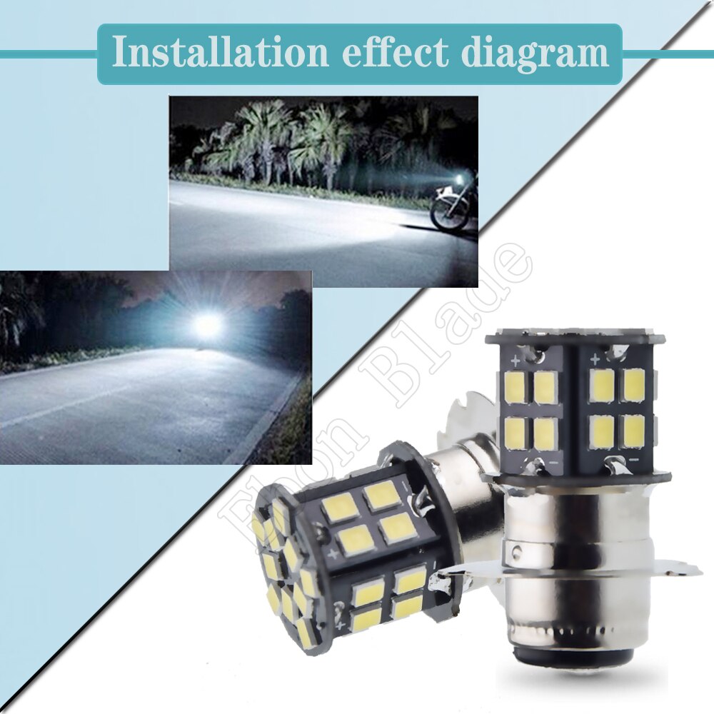 Ampoule blanche pour phare de Moto, 30 2835 SMD, 6V, 12V, 24V, lampe pour motocyclette, Scooter, ATV, 1 pièces