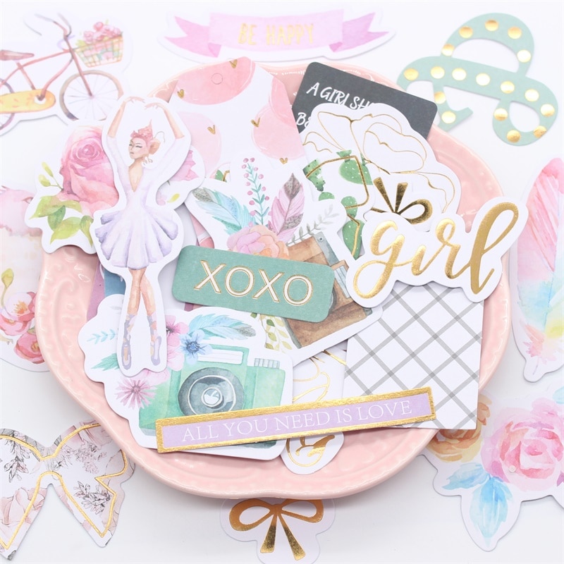 KSCRAFT 25pcs Beautiful Girl Paper Diecut Or Vellum Paper Diecut for Scrapbooking Happy Planner/Card Making/Journaling Project