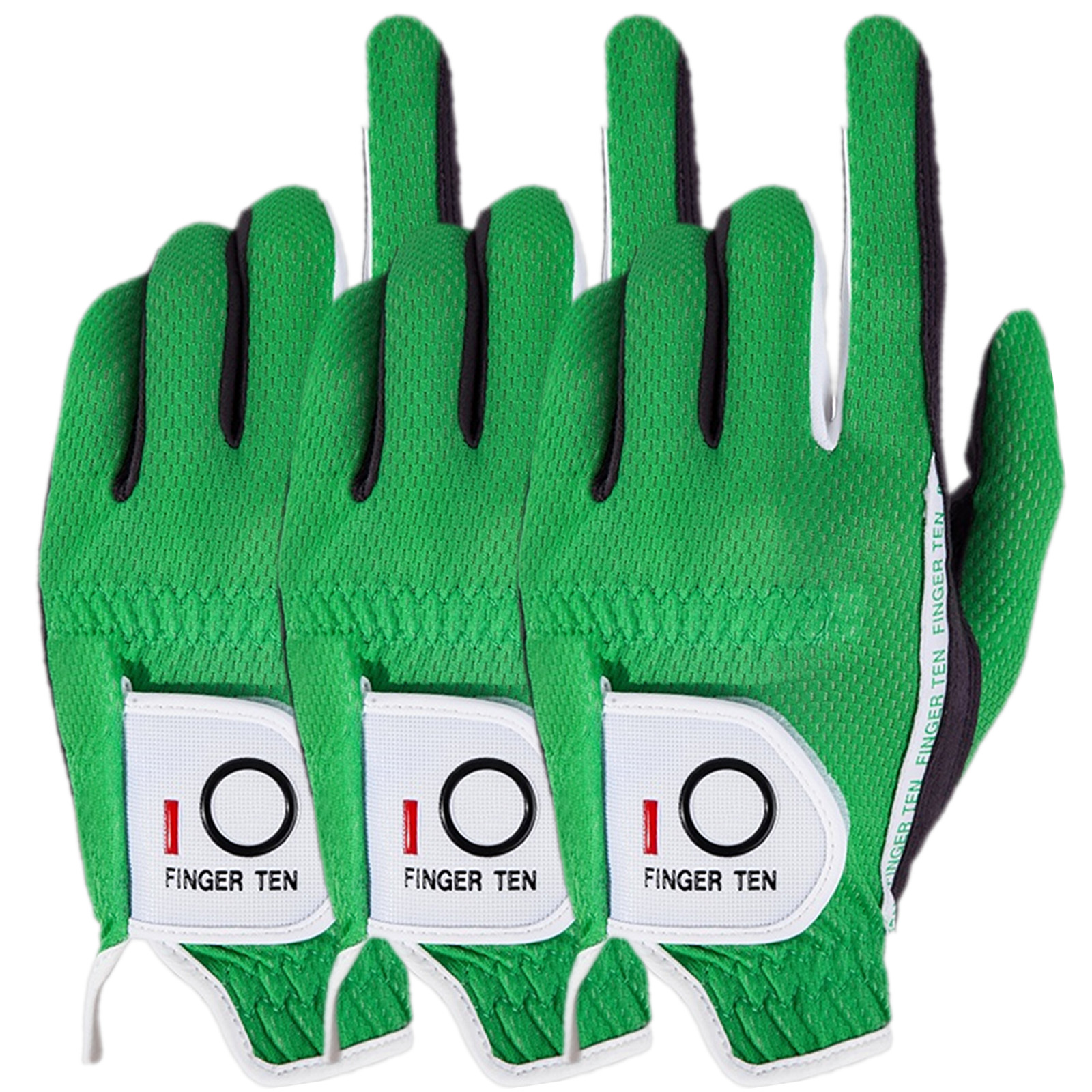 Lot de 3 gants de pluie de golf respirants pour hommes, main gauche droite, poignée toutes saisons, noir, gris, vert, S M ML L XL: green / S