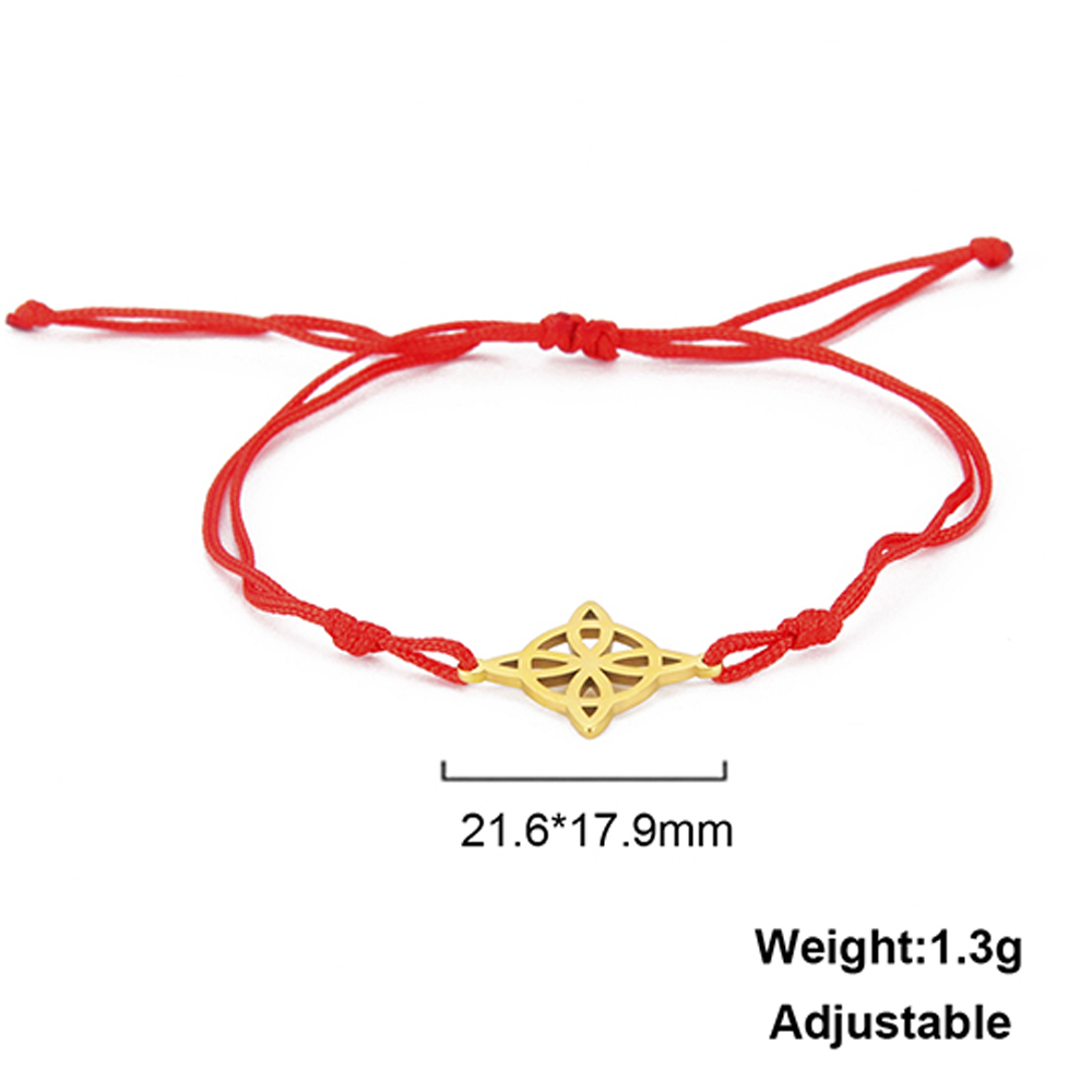 LIKGREAT Bracelet noeud de sorcière irlandaise pour femmes hommes noeud celtique réglable corde tissée bijoux acier inoxydable amulette Talisman: PLAQUÉ ARGENT
