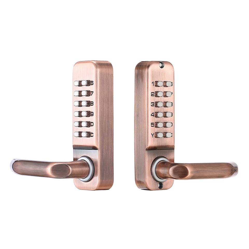 OSPON Double sided mechanical pushbutton keyless lever handle door lock OS209S
