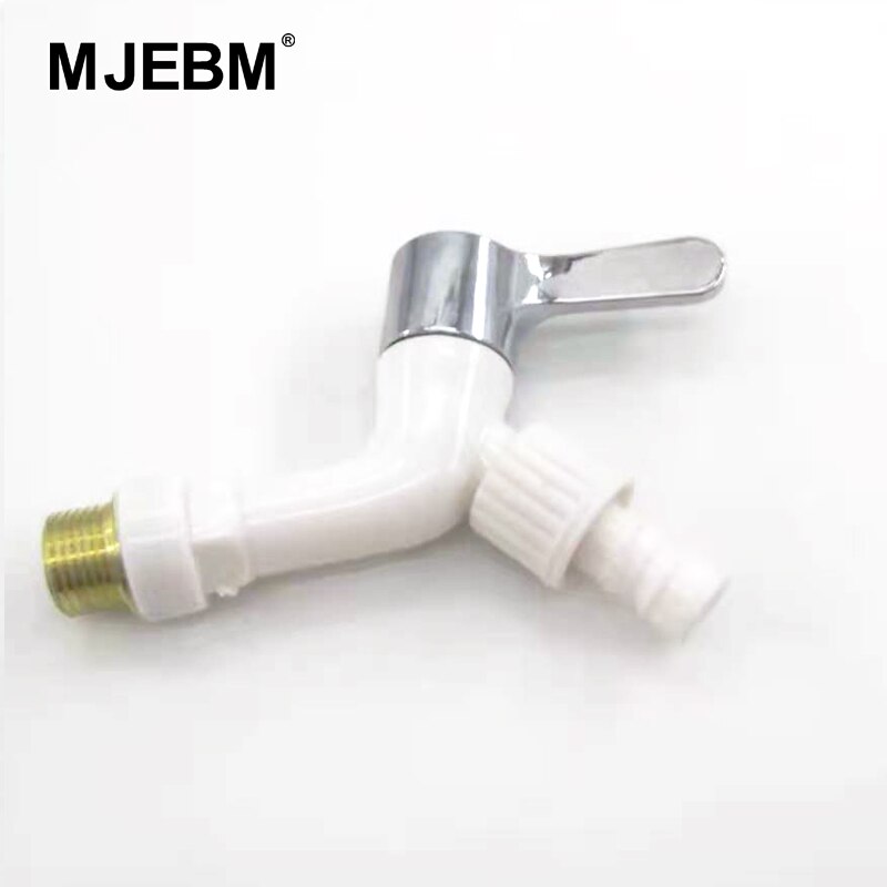White plastic faucet threaded interface quick on the faucet washing machine faucet home replacement