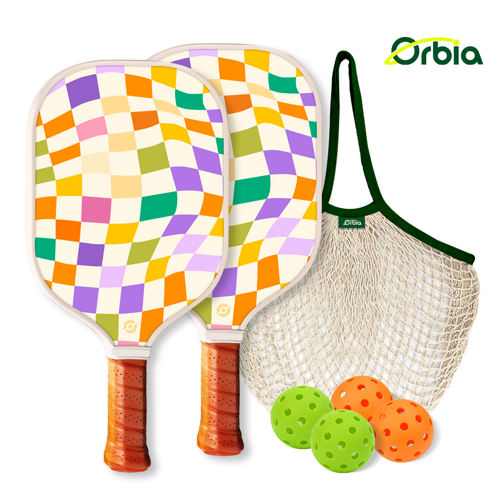 Orbia Sports Pickleball Paddle Sets 2 Glass Fiber Paddles 4 Pickle Balls For Beginners Pickelball Sport Racket Paddle Set