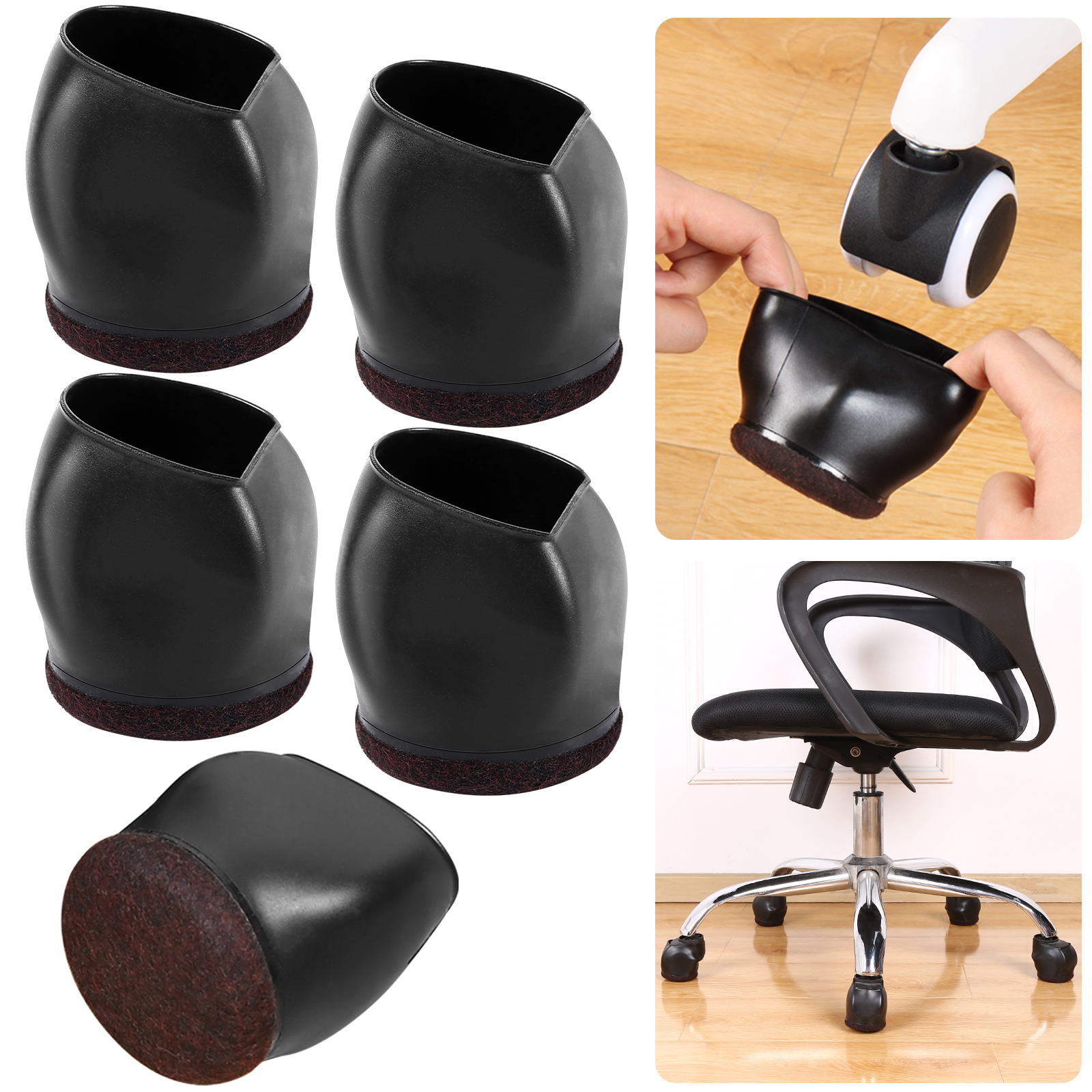 Feutre bas meubles roue roulette tasses canapé-lit chaise de bureau roues bouchon protecteurs de sol couvre Silicone prévenir les rayures
