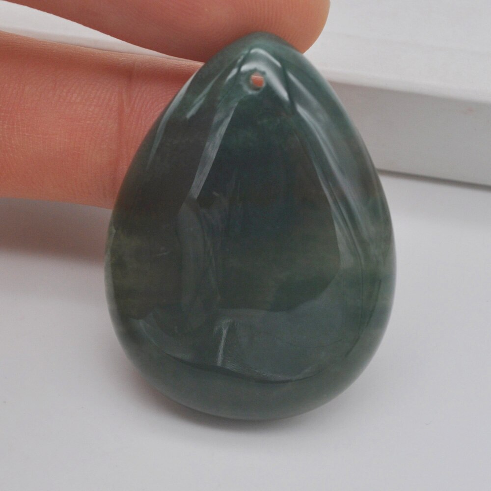 Natural 40x30MM Mixed Stone Bead Teardrop CAB Cabochon Hole Jewelry For GEM Pendant 1PCS H149-H166: Indian Agate