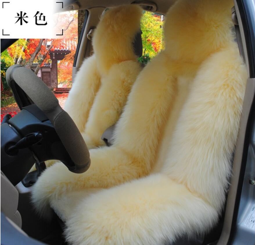 Auto Interieur Accessoires Auto Stoelhoezen Schapenvacht Kussen Styling Bont Auto Stoelhoezen 6 Kleur Voor Back Covers D001-B
