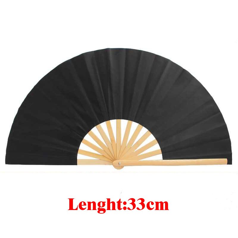 Éventail Kung fu Tai chi en bambou de 33cm, haut de gamme, main droite, Arts martiaux, produits Wushu: Black