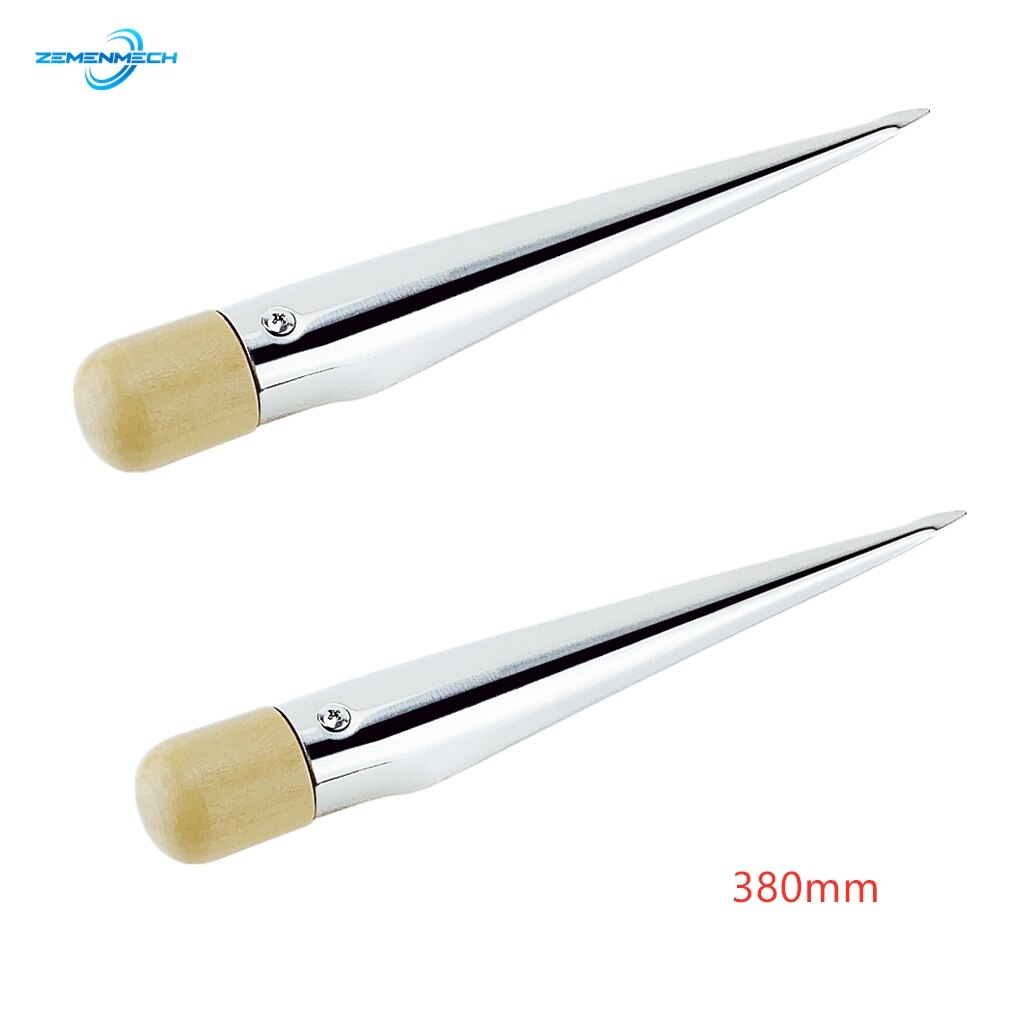 2PC Rope Splicing Fid Spike Stainless Steel Rope Splicing Spike Fid With Wooden Handle Yacht Boat Accessory Handle Strand Rigger