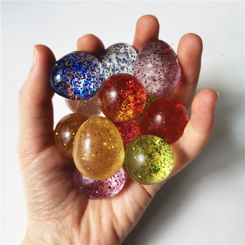Bolas de rebote de goma para niños, 10 unidades, 3CM, brillantes, hinchables, para saltar, malabares, juegos deportivos al aire libre: Egg Balls