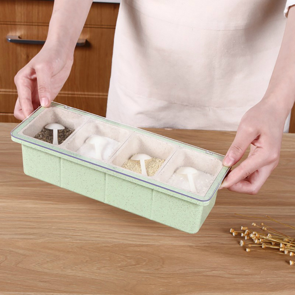 Kryddställ kryddkrukor låda förvaringsbehållare krydda burk köksredskap hem trädgård dekorativa förnödenheter verktyg