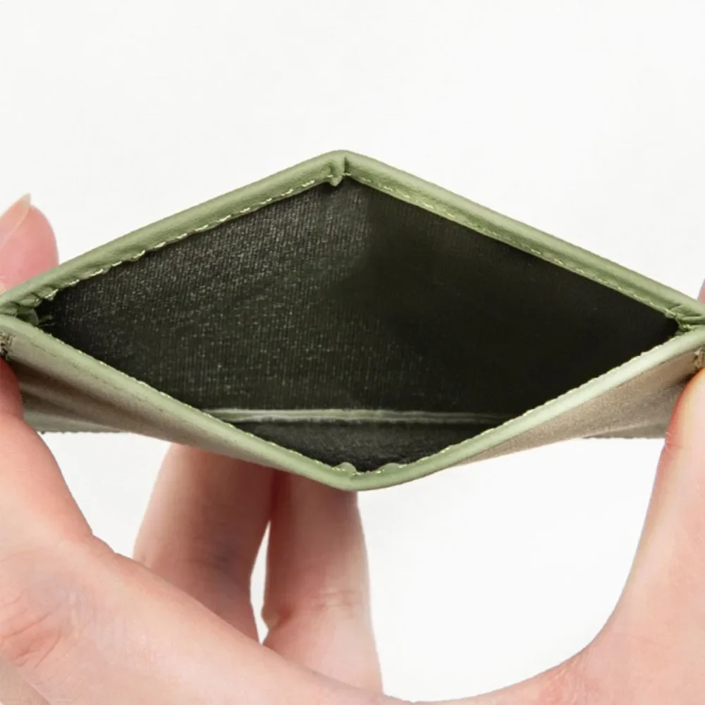 Mini Ultra-thin Leather Wallet 4 Slots Cardholder Slim Bank Credit Card Holder Men's Business Small ID Case for Women Purse