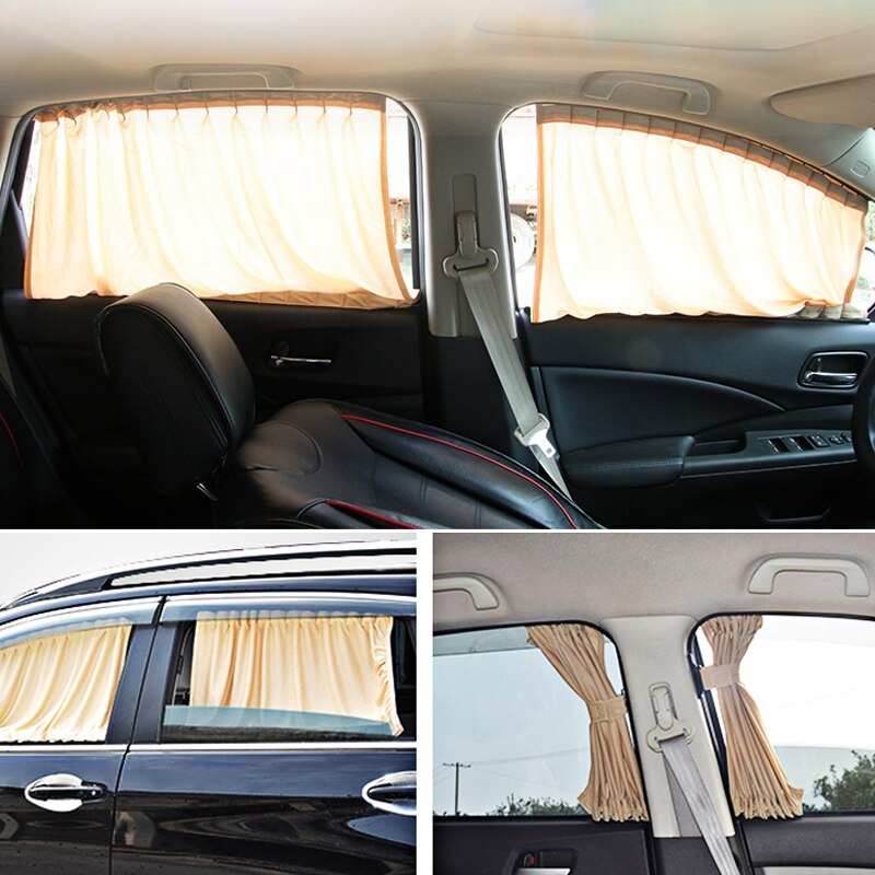 2 stks Achterzijde Auto Gordijnen Blinds Auto Window Cover Zonnescherm Gordijn Uv-bescherming Zonneklep 4 Kleuren