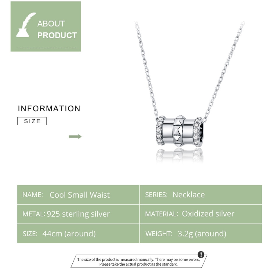 Bamoer Echtem 925 Sterling Silber Geometrische Fass Perlen Kette Halskette für Frauen Edlen Schmuck Neue Kragen SCN405