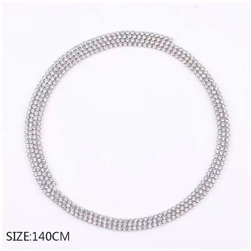 Diy Lange Grootte Crystal Geometry Zilver Kleur Chain Kettingen Voor Vrouwen Ketting Vrouwelijke Boho Sieraden X0114