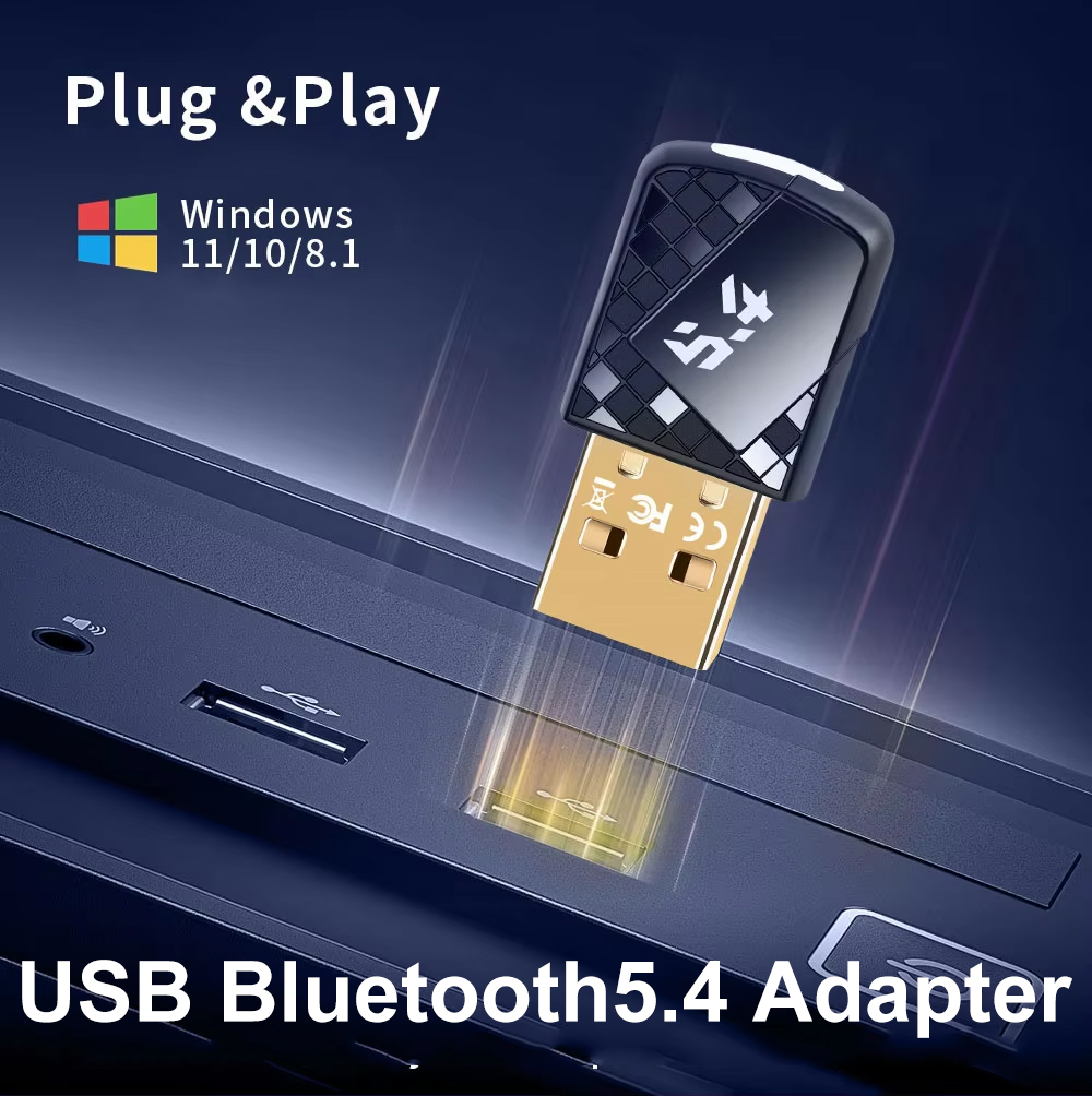 USB Bluetooth5.4 Adapter Audio Receiver Sender für PC Laptop Lautsprecher Audio Receiver Drahtlose Maus Tastatur USB Sender