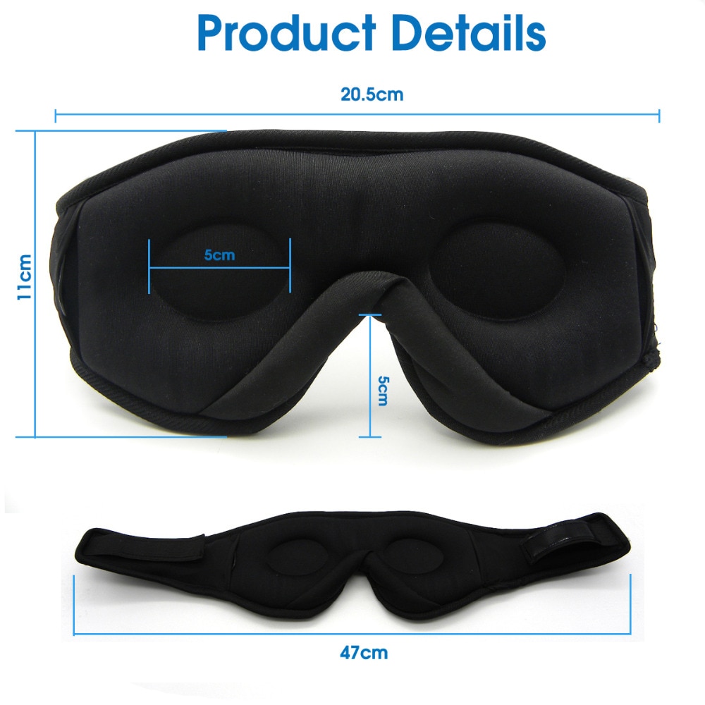 JINSERTA-auriculares inalámbricos 3D con Bluetooth 5,0, cinta para la cabeza para teléfono, auriculares suaves para dormir, mascarilla para dormir, música