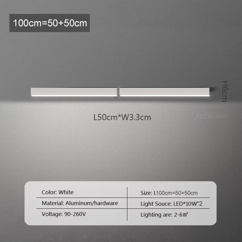 Lange LED-strip plafondlamp schijnwerper voor slaapkamer eetkamer woonkamer garderobe minimalistische led-plafondlamp binnendecoratie: Warm White / Rood