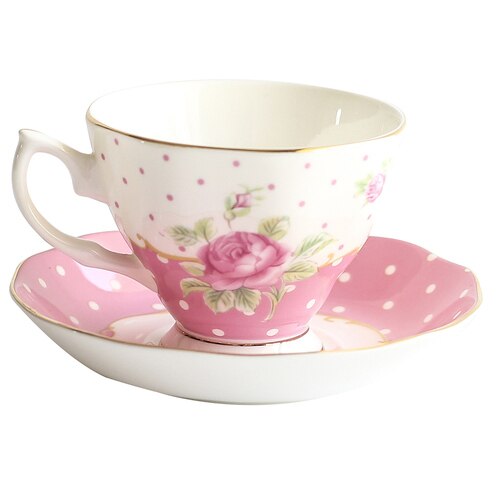Creativity Flower Tea Cup Saucer Bone China Nordic Modern Eco Friendly Coffee Cups Luxury Reuseable Canecas Drinkware EK50BD: C