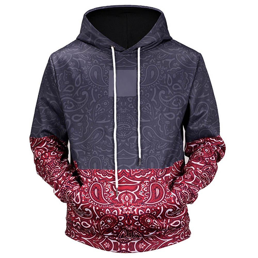 Tenneight 3d sweatshirts herreklær utendørs trening med hette for menn sportsfrakk hette høst/vinter tofarge sweatshirts: L