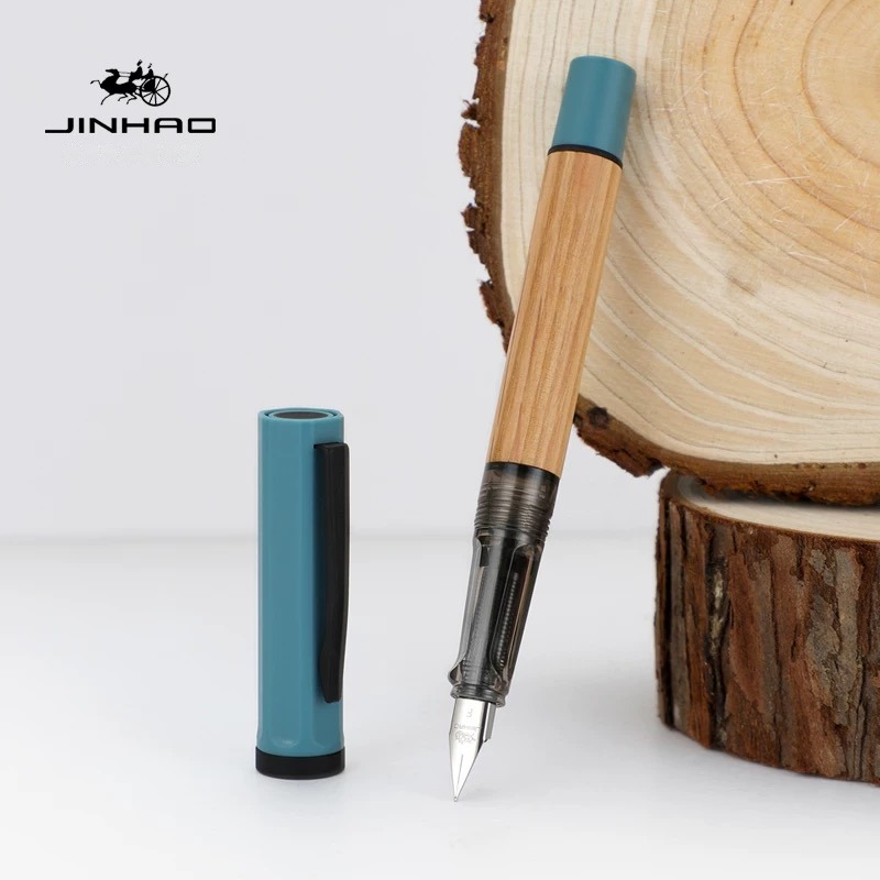 JINHAO 58 Wood Fountain Pen Colors Student F EF Nib Ink Pen Calligraphy Pen Stationery School Office Supplies