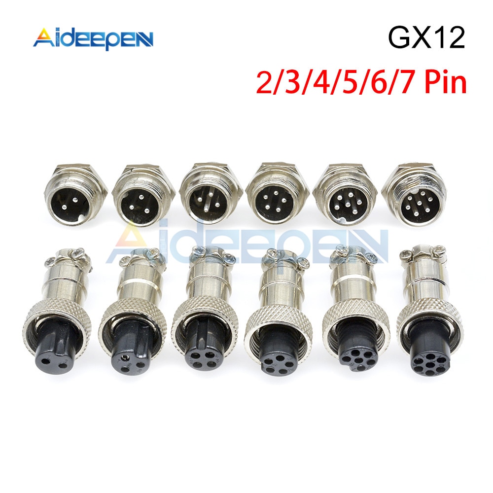 GX12 2/3/4/5/6/7 Pin Male + Female Wire Panel Connector Circulaire luchtvaart Stopcontact 12mm met Plastic Cap Deksel