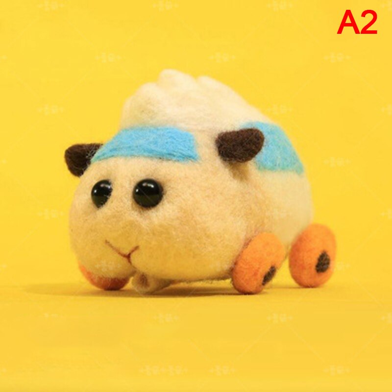 Pokefipui de fieltro de lana, carrito de cerdito de Guinea, hámster, hecho a mano, Material, bolsa, muñeca, 1 Juego: A2