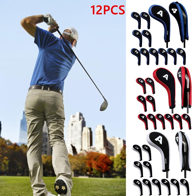 12 stuks golfclub ijzer hoofdhoes voor buiten, draagbare golfsport beschermhoes