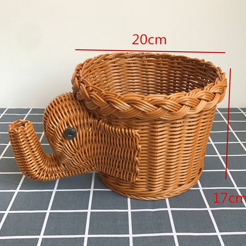 Simulated Animal Imitation Rattan Woven Storage Basket Household Storage Decoration Decoration Fruit Toy Basket Handmade Crafts: SKY BLUE
