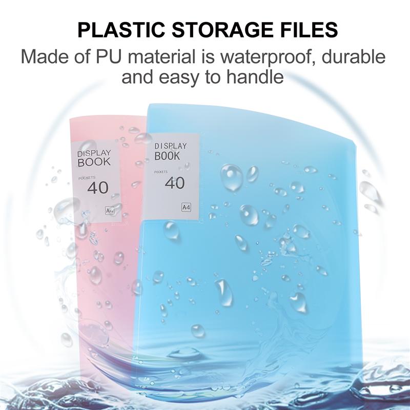 2 Pcs 1 Bag A4 Plastic Magazine Folders Office Files Storage Files (40 Pages)
