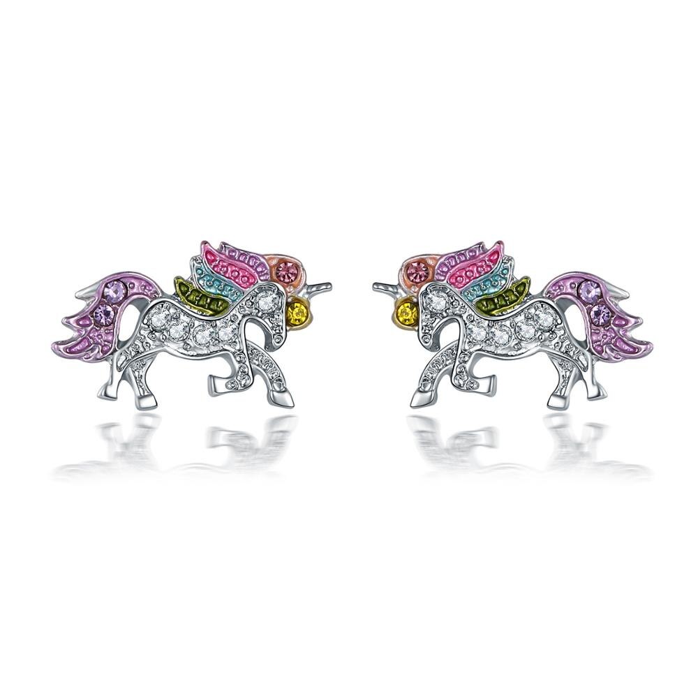 Boucles d'oreilles licorne pour petite fille, bijoux en cristal, chat, papillon, arc-en-ciel, cœur, étoile, de noël, tendance: Style 18