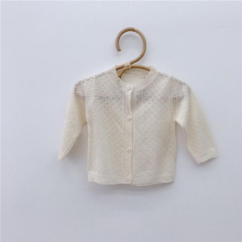été Cardigan bébé garçons et filles découpe respirant coton couleur unie soleil preuve chemise climatisation filles manteau