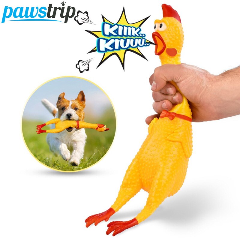 Pawstrip Screaming Kip Hond Speelgoed Squeeze Piepende Sound Puppy Speelgoed Rubber Hond Speelgoed Chew Huisdier Speelgoed Voor Honden Rubber Kip speelgoed