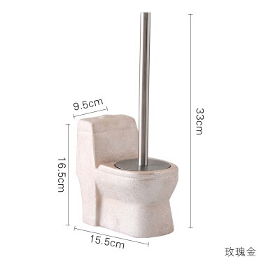 Toiletform keramisk toiletbørste og holder sæt rengøringsværktøj keramik tilbehør til badeværelsesindretning rustfrit stålhåndtag: F