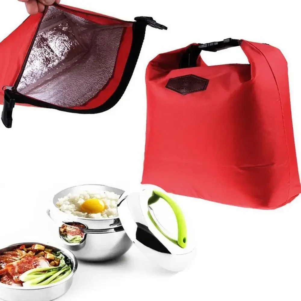 Bolsa de almuerzo con aislamiento térmico, bolsa de almacenamiento portátil de tela Oxford, bolsa de almacenamiento para lonchera, bolsa de comida picínica, paquete aislante, 1 ud.
