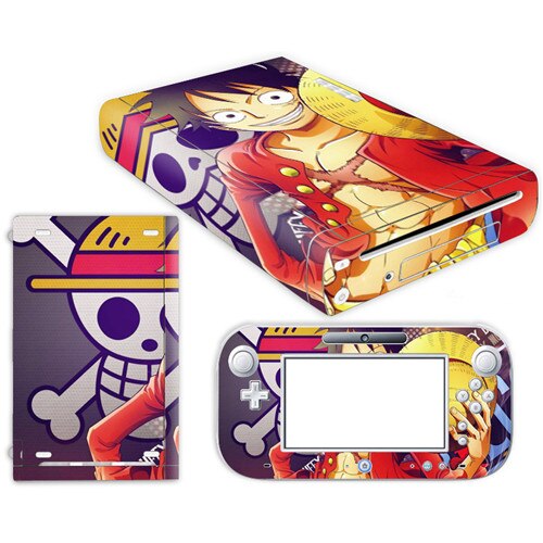 Anime One Piece Luffy Skin Sticker for Nintendo Wii U Console Cover with Remotes Controller Skins For Nintend wii u sticker: YS-WIIU-0078